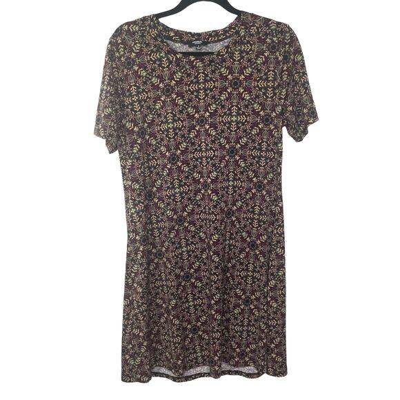 Premise Dresses & Skirts - Premise T-Shirt Dress Floral Short Sleeve Stretch Multicolor 8 Teacher Dark Fall